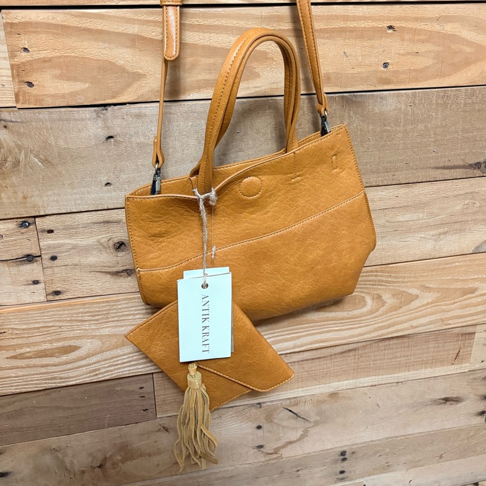 Antik Kraft Brown Crossbody Bag Set